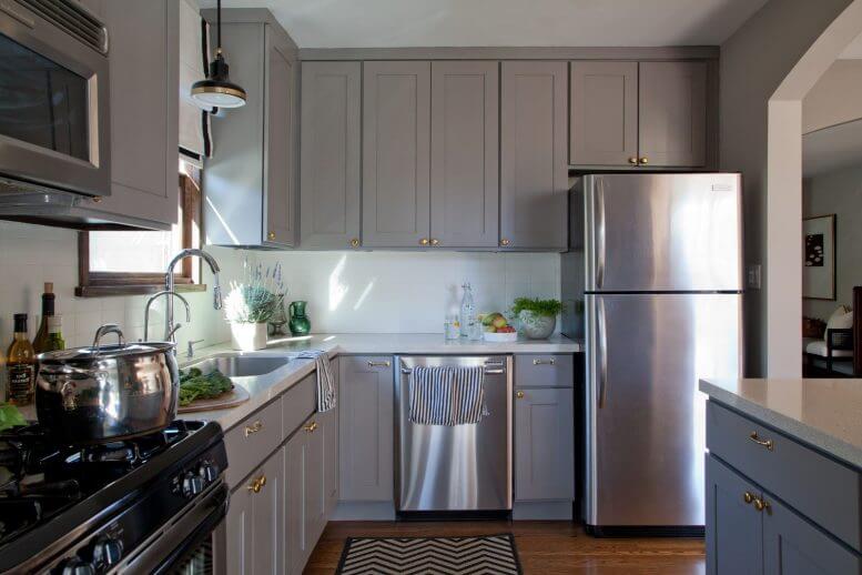 gray color kitchen cabinets