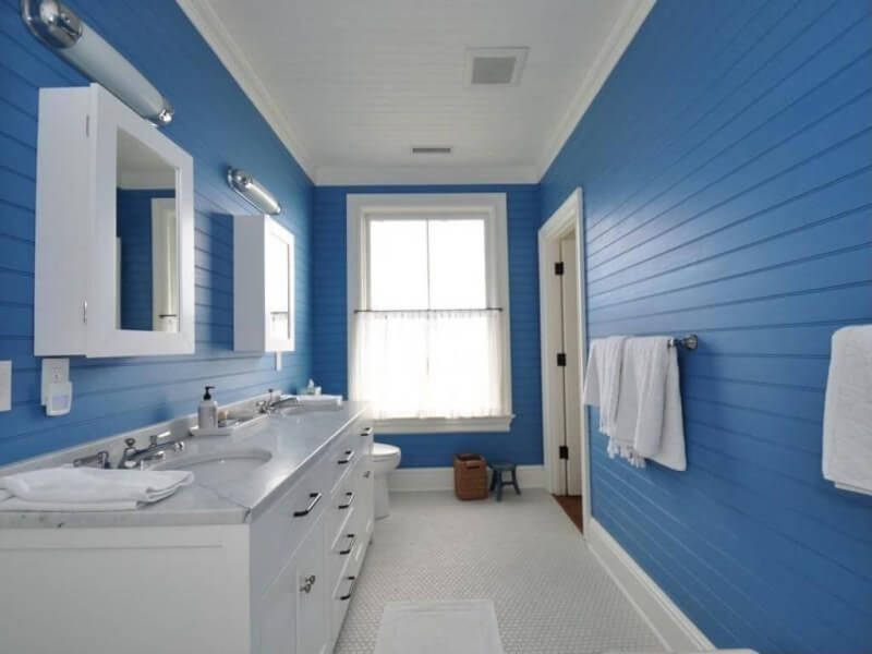 Light Blue and White Bathroom Design