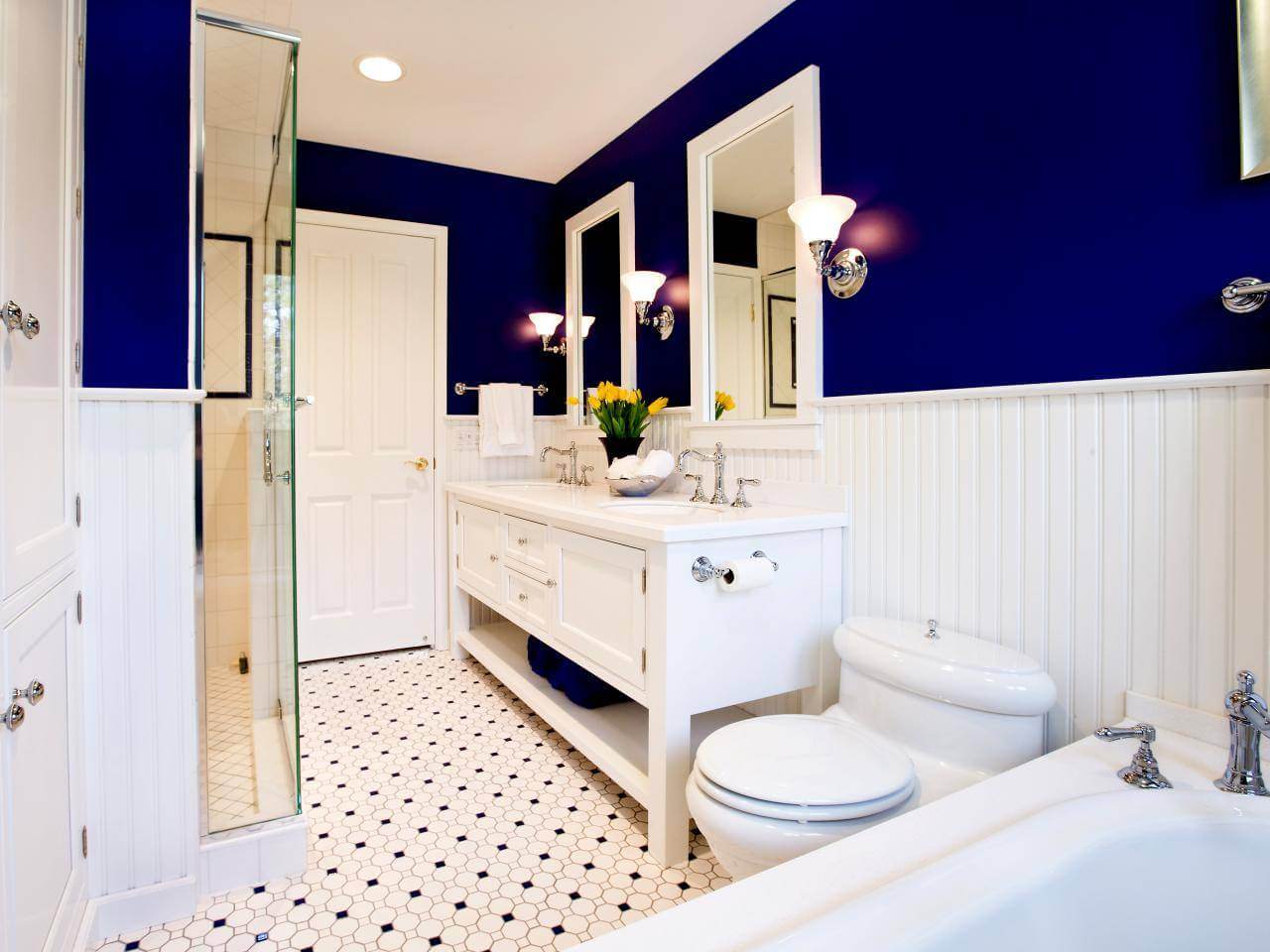 double sink bathroom vanity blue