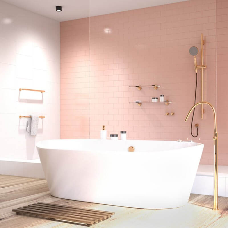 pink bathroom accessories